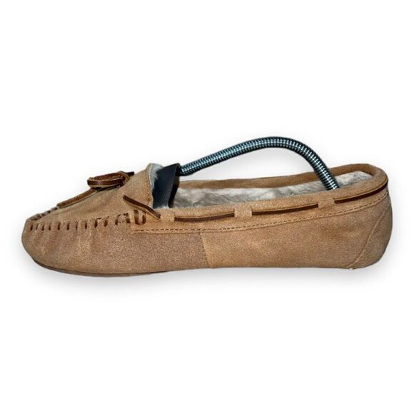 Minnetonka Jr. Trapper Moccasin Slippers Tan Suede 4036 Women's 11 - Picture 5 of 10